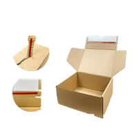 Boîte d'expédition en carton ondulé rigide, auto-adhésive, avec fermeture éclair, écologique, personnalisable, emballage en carton