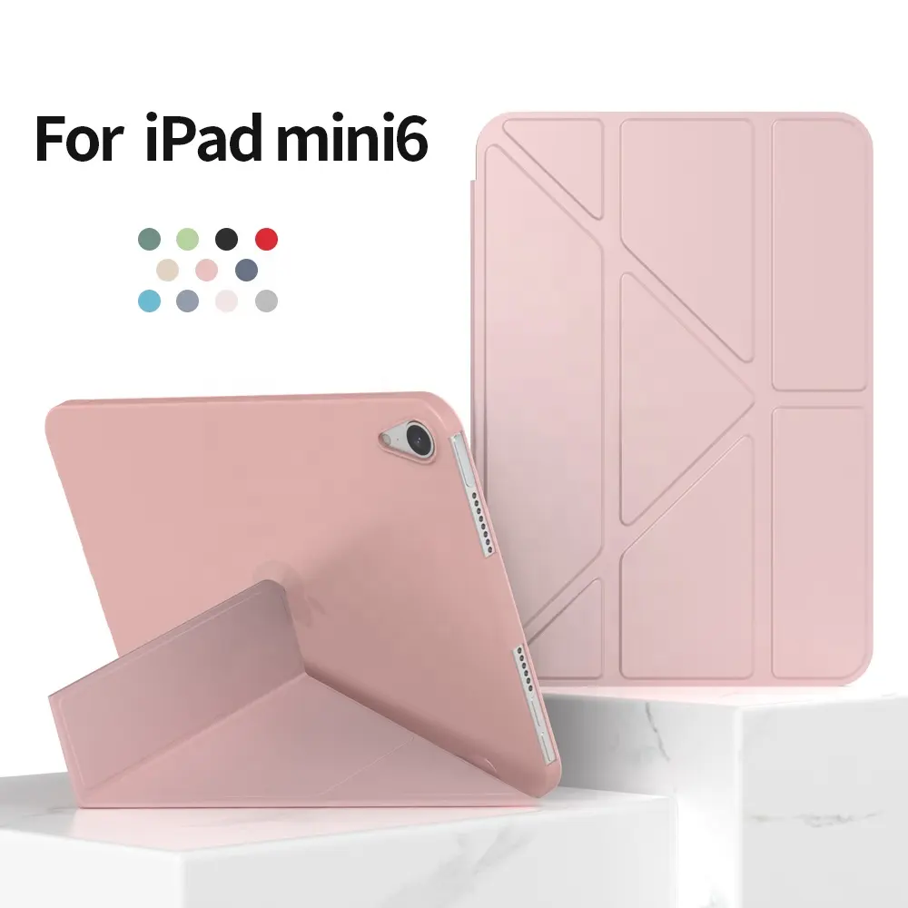 New arrival Mini6 PU leather Case for ipad mini6 smart stand case with soft back for kids