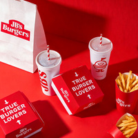 Boîte en carton personnalisée pour la vente à emporter de fast-food, avec gaufrage, matériaux biodégradables et recyclés, pour poulet frit et pizza