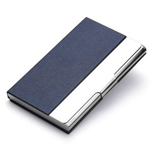 Estuche para Tarjetas de Presentación de Metal Plateado con Logotipo Personalizado, Porta Tarjetas de Visita de Acero Inoxidable y PU para Regalos Promocionales de Exposiciones Empresariales - Product Image 1