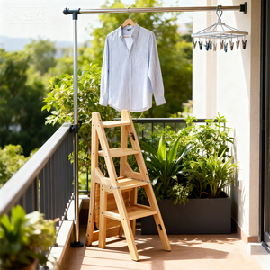 Đa Mục Đích Thang Bằng Gỗ Ghế Có Thể Gập Lại Bước Phân Cho Nhà Sử Dụng Nhà Bếp Thư Viện Trẻ Em Học Tập Tháp Và Nhà Hàng - Product Image 6