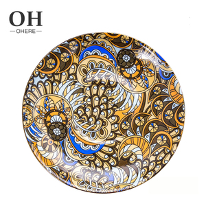Assiettes en céramique de style bohème, 2 pièces, peints à la main, ensemble de tasses <span class=keywords><strong>et</strong></span> sous-tasses en porcelaine, logo personnalisé, design national - Product Image 2