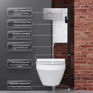 Inodoro suspendido con <span class=keywords><strong>cisterna</strong></span> oculta en la pared, de acero inoxidable, producto original, diseño silencioso - Product Image 2