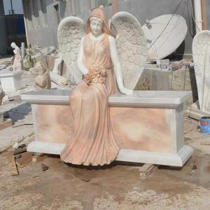 Mármol Blanco tallado vida tamaño llorando Mary yacía en lápida estatua - Product Image 6