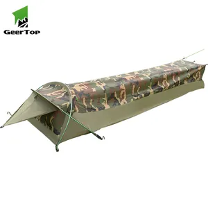 Geer Top Tent Camouflage Outdoor 1 Enkele Persoon Tent Aluminium Paal Ultralight Gewicht Professionele Wandelen Camping Solo Tent