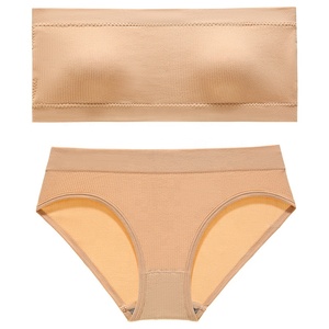 Lingerie sexy sans bretelles, ensemble soutien-gorge et culotte push up pour femmes, 2 pièces, personnalisation à chaud - Product Image 3