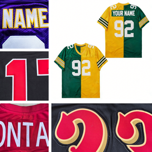 Maillot de football américain brodé personnalisable – Tenues rétro cousues pour les ligues, Mexique, <span class=keywords><strong>Atlanta</strong></span>, Houston, Équipes Nationales - Product Image 1