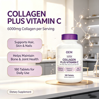 Super Collagène Plus Vitamine C 6000mg Cheveux Peau Ongles Articulations Osseuses 180 Comprimés