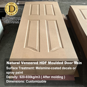 ผิวประตู HDF สีไม้ธรรมชาติเคลือบเมลามีน  ผิวประตูตกแต่งความหนาแน่นสูง - Product Image 1