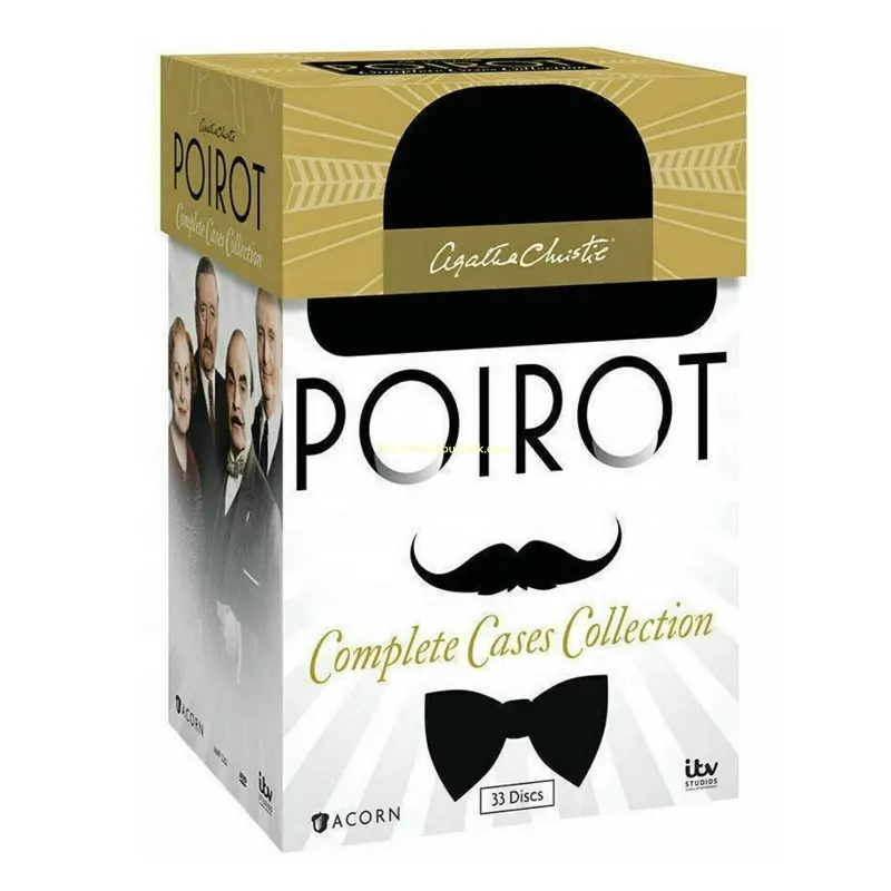 Agatha Christies Poirot komple kılıfları koleksiyonu DVD 33-Disc kutu seti film TV serisi fabrika toptan Disk üreticisi