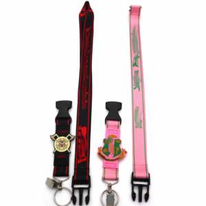 Lanière rose AK avec bouclier et clip, lanière détachable personnalisée avec bouclier de sororité grecque, porte-clés - Product Image 4