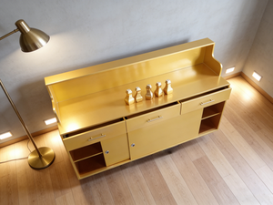 Mostrador <span class=keywords><strong>de</strong></span> Recepción y Gabinete <span class=keywords><strong>de</strong></span> Almacenamiento <span class=keywords><strong>de</strong></span> Oficina <span class=keywords><strong>de</strong></span> Lujo en Dorado, Elegante Mostrador <span class=keywords><strong>de</strong></span> Recepción para Vestíbulo <span class=keywords><strong>de</strong></span> Negocios para <span class=keywords><strong>Entrada</strong></span> Corporativa - Product Image 4