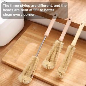 3 Series Plastic <b>Bottle</b> Cleaning Brush Bent Wooden Handle Resin Free Scratch-Free <b>Bottle</b> <b>Cleaner</b> Stainless Steel Tumblers - Product Image 3