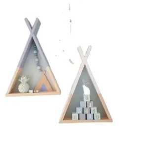 Lesida — étagère murale en bois à affichage flottant, dispositif en Triangle