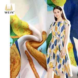 WI-A08 fournisseur Chinois 75D imprimé polyester mousseline de soie tissu pour les femmes robe
