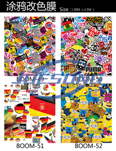 Autocollants de personnages de dessins animés NICAI, autocollants adhésifs, impression de <span class=keywords><strong>bombes</strong></span>, <span class=keywords><strong>graffiti</strong></span>, 2 couches pour autocollants de voiture, vinyle pour habillage de voiture - Product Image 4