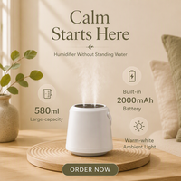 Humidificateur rechargeable, mini humidificateur de bureau, petit humidificateur personnel parfumé, humidificateur décoratif pour chambre à coucher, humidificateur portable à brume froide