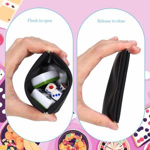 Fashion PU Leather Mini Mahjong Dice Bag 3.8 X 3.9 Inches Squeeze Dice Coin Purse Board Games Parties Travel Welcome <b>Gifts</b> - Product Image 3