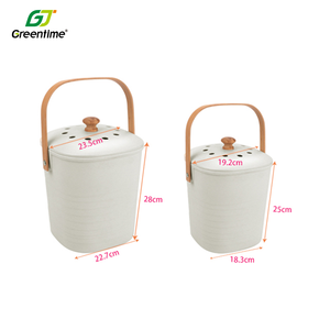 Environmental Friendly Kitchen Accessories Dustbin Bamboo Fiber <strong>Compost</strong> <strong>Bin</strong> Kitchen, <strong>Food</strong> Waste <strong>Bin</strong> With Bamboo Lid - Product Image 2
