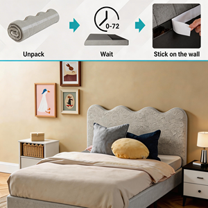 Tête de lit rembourrée en tissu chenille, compressée et enroulable, vente en gros - Product Image 1