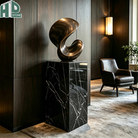 Vente directe usine – Socle en marbre noir Marquina à veines blanches, 90 cm de haut, personnalisé, pour décoration intérieure, hôtels, ornement ou sculpture