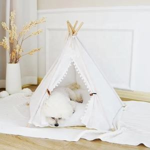 OEM Maßgefertigtes Haustier-Bett aus Leinen für Hunde und Katzen, Tragbare Hundezelte, Waschbare Tierhäuser - Product Image 3