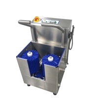 Machine industrielle de nettoyage de bottes en acier inoxydable SUS304, brosseuse pour semelles et côtés de bottes avec bouton d'arrêt d'urgence pour usine de viande