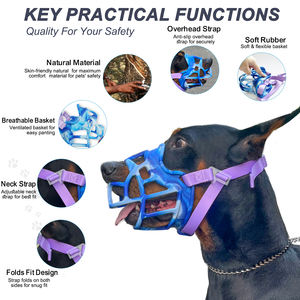 Cesta DE SEGURIDAD transpirable ajustable, azul camuflaje, fabricantes de bozales para perros, Parte delantera móvil - Product Image 3
