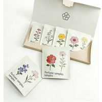 Sachets personnalisés imprimés pour échantillons de parfum, soins de la peau et cosmétiques avec ensemble de cartes promotionnelles