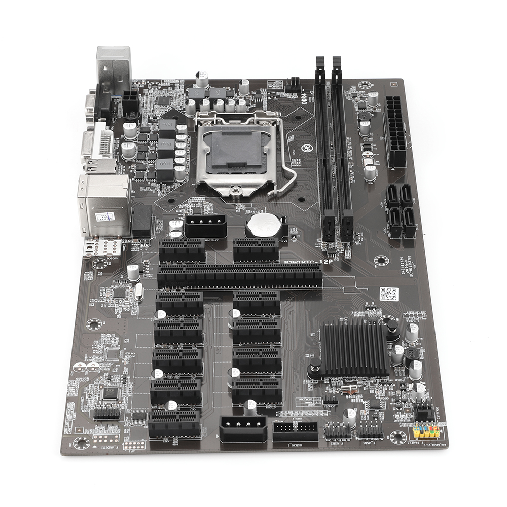 B250マザーボード12 PCIE PCIe X1 PCI-E X16 LGA 1151 DDR4 SATA mSATA USB 3.0 VGA  DVI-I for 12 Graphics Card