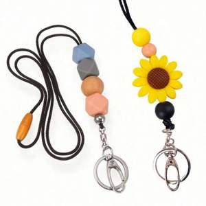 Personalized Pastel Silicone Beads ID Badge Give for Nurse Student <b>Teacher</b> <b>Gift</b> Silicone Bead Lanyard - Product Image 5