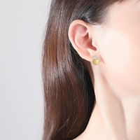 Boucles d'oreilles classiques en argent sterling 925 plaqué or 14 carats avec zircon et diamant pour femmes, pour mariage et anniversaire