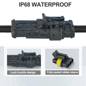 كابل سيارات مقاوم للماء بموصل AMP Superseal ثنائي الأطراف لسلسلة Superseal 1.5، طقم موصلات ذكر وأنثى 18AWG - Product Image 2
