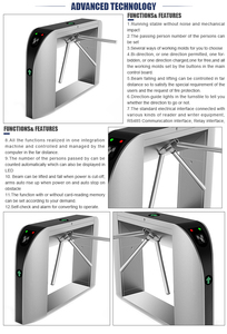 Porte de <span class=keywords><strong>portique</strong></span> de contrôle d'accès de tourniquet de trépied de pont de mécanisme semi-automatique de l'acier inoxydable 304 pour l'entrée de gymnase/bâtiment - Product Image 5