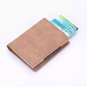 Free Sample 2024 multifunctional security rfid slim travel <b>smart</b> card holder leather <b>wallet</b> for men - Product Image 6