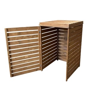 Boîte de rangement pour poubelle à roulettes en <span class=keywords><strong>bois</strong></span> de 240 L, décorative pour extérieur, <span class=keywords><strong>abri</strong></span> pour poubelle de <span class=keywords><strong>jardin</strong></span>, couverture de poubelle avec <span class=keywords><strong>porte</strong></span> - Product Image 4