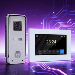Wired Kit Video Doorbell with Night Vision Camera <strong>Intercom</strong> <strong>Panel</strong> <strong>Access</strong> <strong>Control</strong> for Villa IR Outdoor Metal Material - Product Image 1