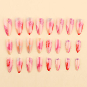 <span class=keywords><strong>Uñas</strong></span> Postizas Largas en Forma de Almendra con un Diseño de Graffiti Colorido con un Esquema de Colores <span class=keywords><strong>Rosa</strong></span>, Azul <span class=keywords><strong>y</strong></span> <span class=keywords><strong>Naranja</strong></span> en Contraste - Product Image 5