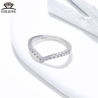 EMEJEWE Fashion Bague Éternité Entièrement Pavée en Moissanite Ronde de 1,5 mm Sertie à Griffes en Argent S925, pour Usage Quotidien, Empilable, Unisexe, Cadeau