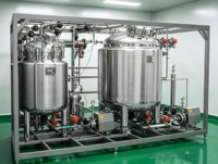 Usine de mélange de liquides clé en main de 4000 L, ligne de production de boissons avec réservoir de mélange à double enveloppe en acier inoxydable