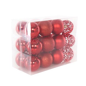 Neujahr Handwerk Styropor Rot 6cm Weihnachts kugel <span class=keywords><strong>Set</strong></span> Ornamente Innenhof Weihnachts baum Party Dekorationen Anhänger - Product Image 3