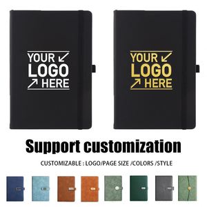 Custom <b>A5</b> A6 Elastic Strap Pu Journal Diary Notebook Printed Brand Logo Diary <b>Notepad</b> Note Book Wholesale PU Leather Notebook - Product Image 2