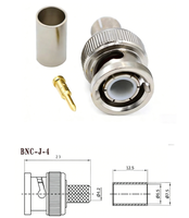 Connecteur BNC à compression en laiton pour câble coaxial RG6 RG59, à sertir mâle, 12G-SDI CCTV HD-SDI BNC-J-1.5 2 3 4 5 Q9 Caméra RF