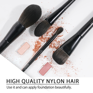 Fabricant de pinceaux de beauté avec logo personnalisé Brosse à cheveux noire mate <span class=keywords><strong>Kit</strong></span> de pinceaux de maquillage professionnel avec emballage écologique - Product Image 4