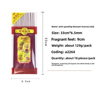 Bâtons d'encens floraux FUYUN A2265 au bois de santal et bambou pour la maison et le temple, pour la prospérité et l'abondance, emballage en sachet plastique
