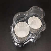 Wegwerp Plastic Blisterdoos Voor Huisdieren Met 6 Holtes Dessertcontainer Met Deksel Cupcake Plastic Clam Shell Box