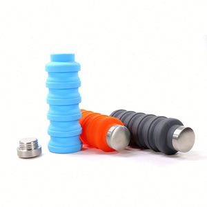 ขวดน้ำพับได้แบบพกพา ผลิตจากซิลิโคน ปลอดสาร BPA เป็นมิตรกับสิ่งแวดล้อม พร้อมโลโก้ - Product Image 2