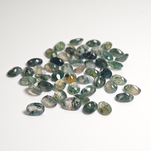 ZDD Moss Agate Egg Shaped Natural <b>Stone</b> Ornament Durable For Everyday Wear - Product Image 3