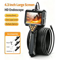 Endoscope industriel P80 avec écran HD de 4,3 pouces, caméra endoscopique étanche de 8 mm pour la réparation automobile et l'inspection des canalisations d'égouts