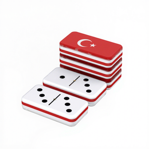 Jeu de dominos <span class=keywords><strong>festool</strong></span> de table personnalisé double 6 dominos lucite et ensembles avec drapeau national - Product Image 1
